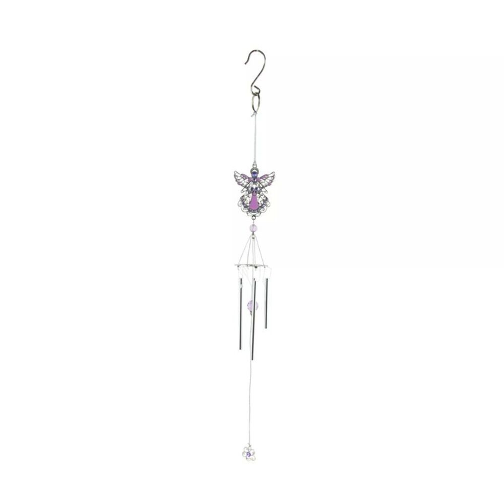 June Angel Birthstone Faux Crystal Windchimes in Alexandrite